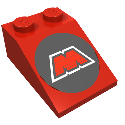 LEGO 3298p68 Slope 33 3 x 2 with M:Tron Logo Pattern - Main Product Image
