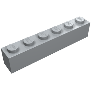 LEGO 3009 Brick 1 x 6 in Light Bluish Gray - Authentic LEGO Part