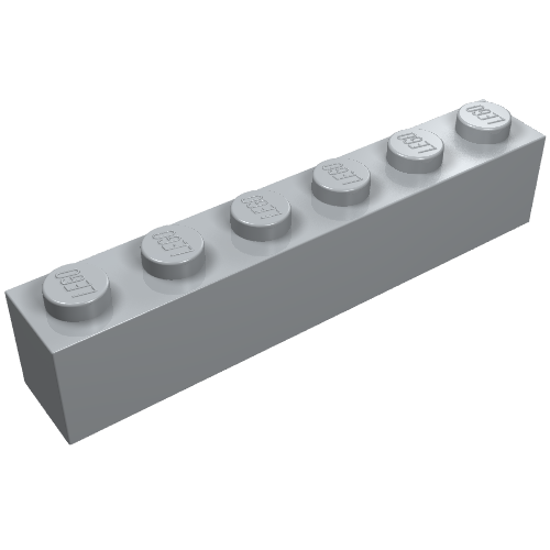 LEGO 3009 Brick 1 x 6 in Light Bluish Gray - Authentic LEGO Part