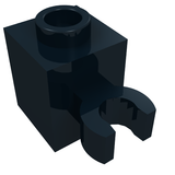 LEGO 60475b Brick, Modified 1 x 1 with Open O Clip (Vertical Grip) - Hollow Stud in Black - Authentic LEGO Part