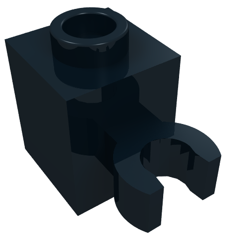 LEGO 60475b Brick, Modified 1 x 1 with Open O Clip (Vertical Grip) - Hollow Stud in Black - Authentic LEGO Part