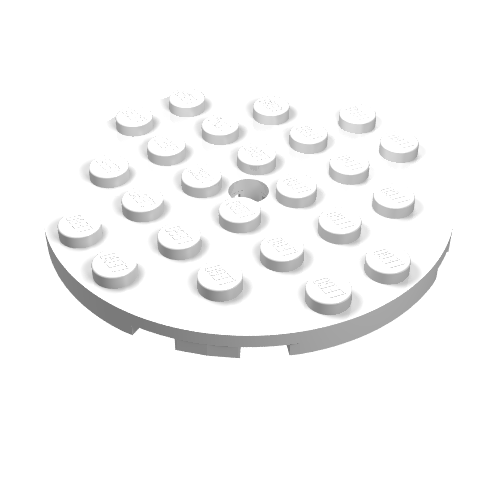 LEGO 11213 Plate Round 6 x 6 with Hole in White - Authentic LEGO Part