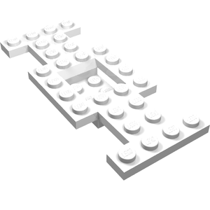 LEGO 4212b Vehicle, Base 4 x 10 x 2/3 with 2 x 2 Recessed Center with Smooth Underside, No Center Hole in White - Authentic LEGO Part