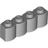 LEGO 30137 Brick, Modified 1 x 4 with Log Profile in Light Bluish Gray - Authentic LEGO Part