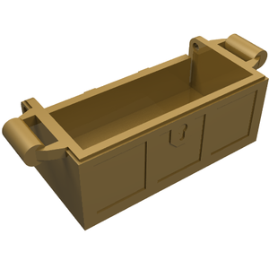 LEGO 4738a Container, Treasure Chest Bottom with Slots in Back in Pearl Gold - Authentic LEGO Part