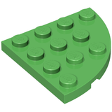 LEGO 30565 Plate, Round Corner 4 x 4 in Bright Green - Authentic LEGO Part