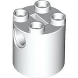 LEGO 30361c Brick, Round 2 x 2 x 2 Robot Body with Bottom Axle Holder (x Shape / + Orientation) in White - Authentic LEGO Part