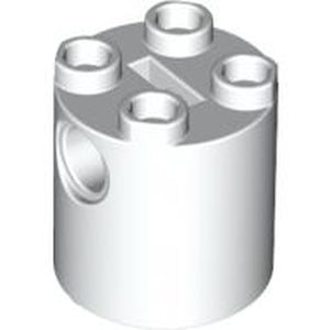 LEGO 30361c Brick, Round 2 x 2 x 2 Robot Body with Bottom Axle Holder (x Shape / + Orientation) in White - Authentic LEGO Part