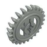 LEGO 3650b Technic, Gear 24 Tooth Crown - Reinforced in Light Gray - Authentic LEGO Part