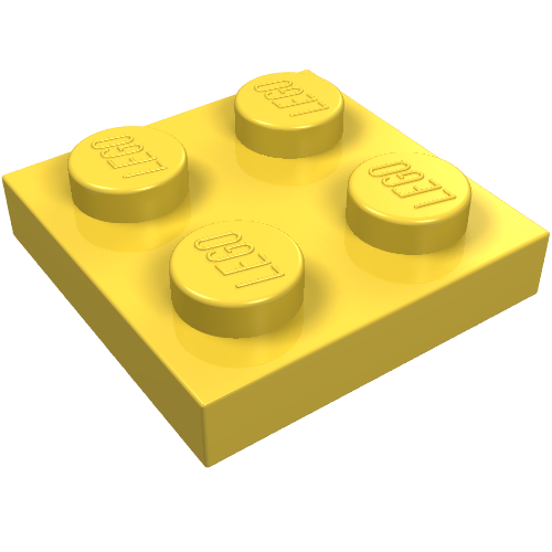 LEGO 3022 Plate 2 x 2 in Yellow - Authentic LEGO Part
