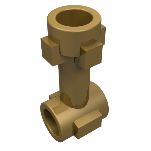 LEGO 92690 Bar   1L with Top Stud and 2 Side Studs (Connector Perpendicular) in Pearl Gold - Authentic LEGO Part