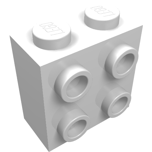LEGO 22885 Brick, Modified 1 x 2 x 1 2/3 with Studs on Side in White - Authentic LEGO Part