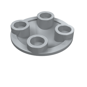 LEGO 2654 Plate, Round 2 x 2 with Rounded Bottom (Boat Stud) in Light Bluish Gray - Authentic LEGO Part