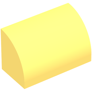 LEGO 37352 Slope, Curved 1 x 2 with Bottom Stud Holder in Bright Light Yellow - Authentic LEGO Part