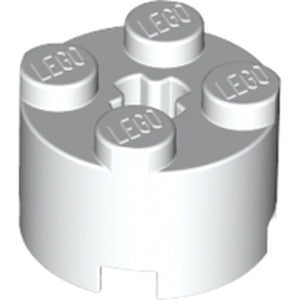 LEGO 3941 Brick, Round 2 x 2 with Axle Hole in White - Authentic LEGO Part