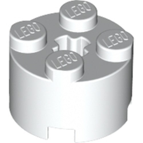 LEGO 3941 Brick, Round 2 x 2 with Axle Hole in White - Authentic LEGO Part