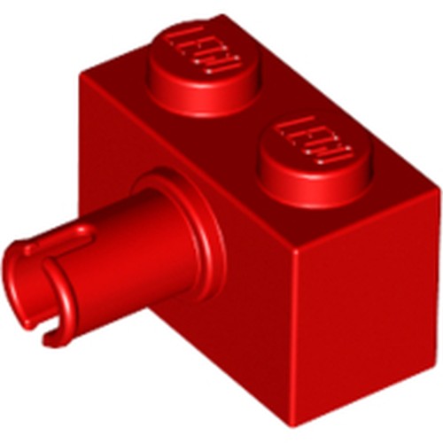 LEGO 2458 Brick, Modified 1 x 2 with Pin in Red - Authentic LEGO Part