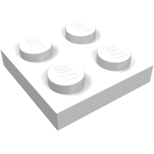 LEGO 3022 Plate 2 x 2 in White - Authentic LEGO Part