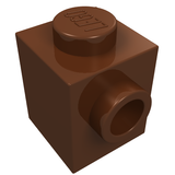 LEGO 47905 Brick, Modified 1 x 1 with Studs on 2 Sides, Opposite in Reddish Brown - Authentic LEGO Part