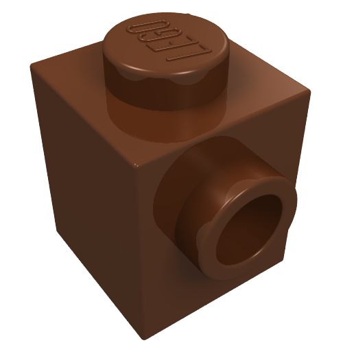 LEGO 47905 Brick, Modified 1 x 1 with Studs on 2 Sides, Opposite in Reddish Brown - Authentic LEGO Part