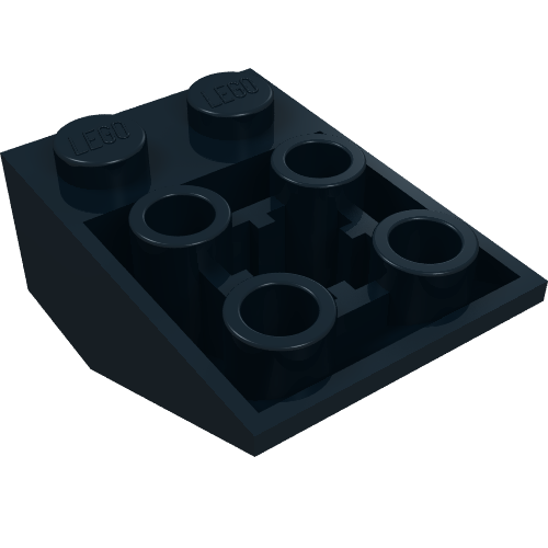 LEGO 3747b Slope, Inverted 33 3 x 2 with Flat Bottom Pin and Connections between Studs in Black - Authentic LEGO Part