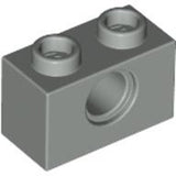 LEGO 3700 Technic, Brick 1 x 2 with Hole in Light Gray - Authentic LEGO Part