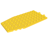 LEGO 42607c01 Wedge, Plate 6 x 12 x 1 Cut Corners with 2 Fixed Rotatable Pins in Yellow - Authentic LEGO Part