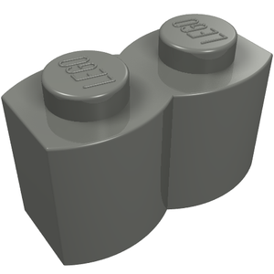 LEGO 30136 Brick, Modified 1 x 2 with Log Profile in Dark Bluish Gray - Authentic LEGO Part