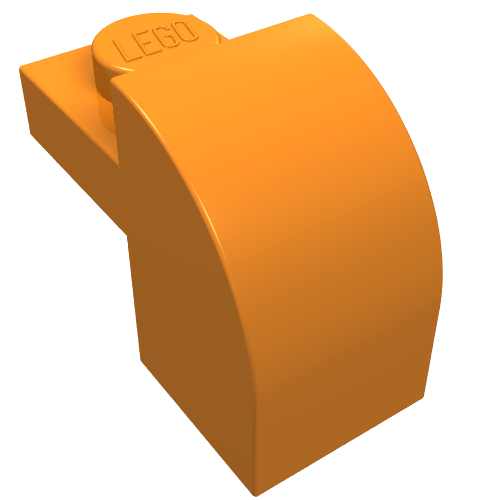 LEGO 6091 Brick Curved 1 x 2 x 1 1/3 with Curved Top in Orange - Authentic LEGO Part