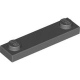 LEGO 92593 Plate, Modified 1 x 4 with 2 Studs without Groove in Dark Bluish Gray - Authentic LEGO Part