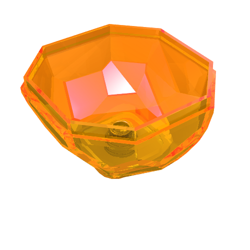 LEGO 30294 Rock 4 x 4 Octagonal Boulder, Bottom in Trans-Orange - Authentic LEGO Part