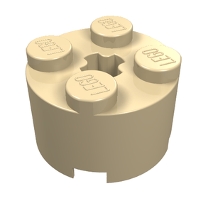 LEGO 3941 Brick, Round 2 x 2 with Axle Hole in Tan - Authentic LEGO Part