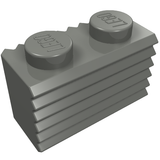 LEGO 2877 Brick, Modified 1 x 2 with Grille / Fluted Profile in Dark Bluish Gray - Authentic LEGO Part