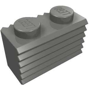 LEGO 2877 Brick, Modified 1 x 2 with Grille / Fluted Profile in Dark Bluish Gray - Authentic LEGO Part