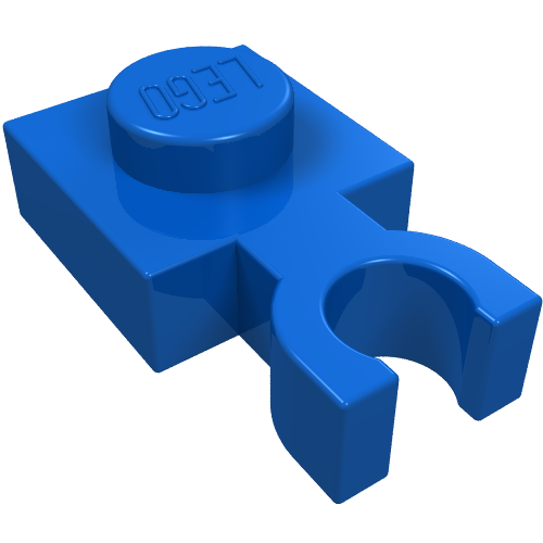 LEGO 4085b Plate, Modified 1 x 1 with U Clip Thin (Vertical Grip) in Blue - Authentic LEGO Part