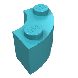 LEGO 85080 Brick, Round Corner 2 x 2 Macaroni with Stud Notch and Reinforced Underside in Medium Azure - Authentic LEGO Part