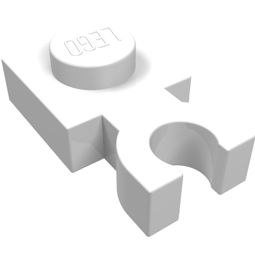 LEGO 4085c Plate, Modified 1 x 1 with U Clip Thick (Vertical Grip) in White - Authentic LEGO Part