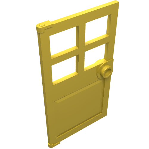 LEGO 60623 Door 1 x 4 x 6 with 4 Panes and Stud Handle in Yellow - Authentic LEGO Part