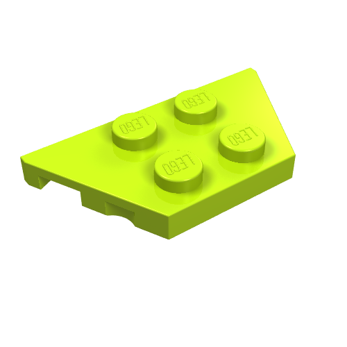 LEGO 51739 Wedge, Plate 2 x 4 in Lime - Authentic LEGO Part