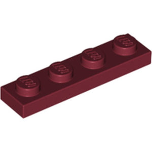 LEGO 3710 Plate 1 x 4 in Dark Red - Authentic LEGO Part