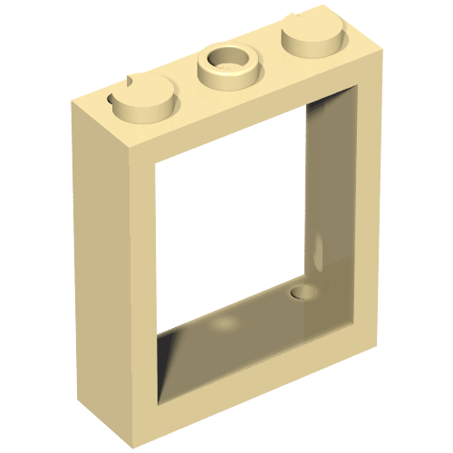 LEGO 51239 Window 1 x 3 x 3 Flat Front in Tan - Authentic LEGO Part