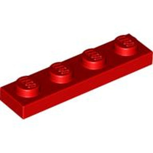 LEGO 3710 Plate 1 x 4 in Red - Authentic LEGO Part