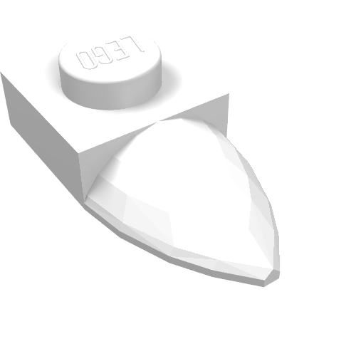LEGO 49668 Plate, Modified 1 x 1 with Tooth Horizontal in White - Authentic LEGO Part