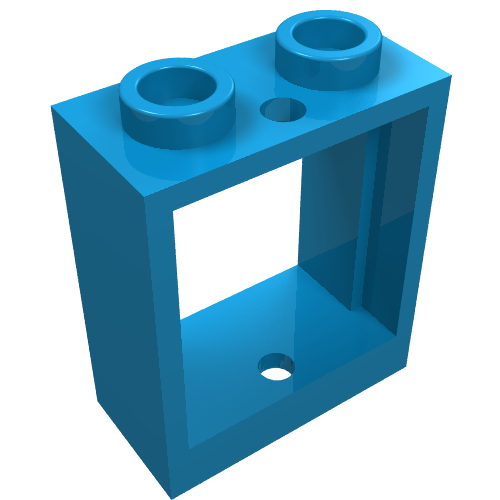 LEGO 60592 Window 1 x 2 x 2 Flat Front in Dark Azure - Authentic LEGO Part