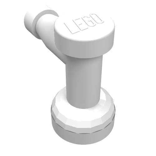 LEGO 4599a Tap 1 x 1 with Hole in Nozzle End in White - Authentic LEGO Part