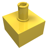 LEGO 4729 Brick, Modified 2 x 2 No Studs, Top Pin in Yellow - Authentic LEGO Part