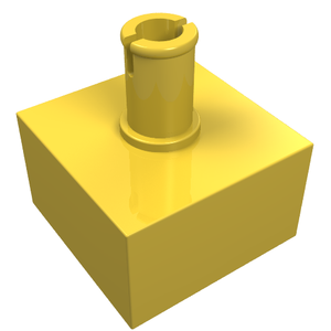 LEGO 4729 Brick, Modified 2 x 2 No Studs, Top Pin in Yellow - Authentic LEGO Part