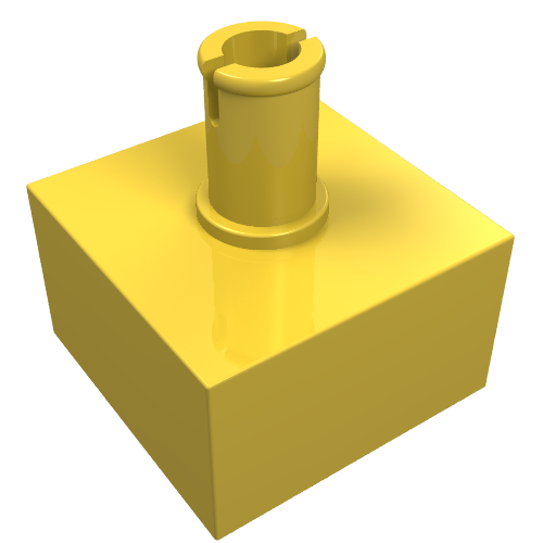 LEGO 4729 Brick, Modified 2 x 2 No Studs, Top Pin in Yellow - Authentic LEGO Part
