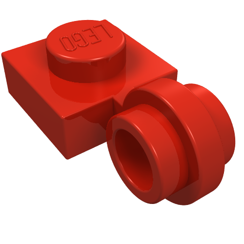 LEGO 4081a Plate, Modified 1 x 1 with Light Attachment - Thin Ring in Red - Authentic LEGO Part