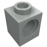 LEGO 6541 Technic, Brick 1 x 1 with Hole in Light Gray - Authentic LEGO Part